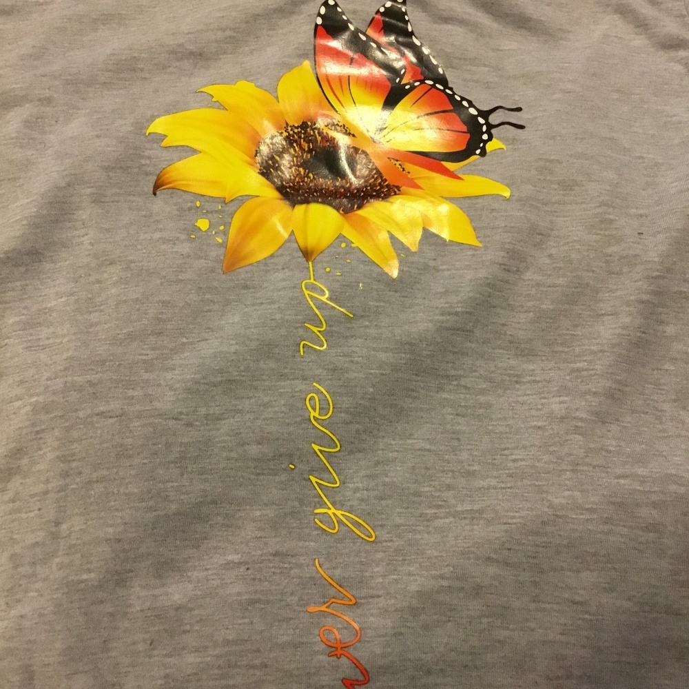 Never give up t-shirt